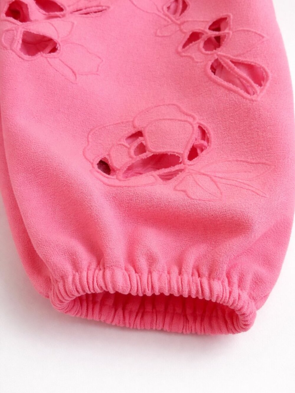 Hot Pink Statement Mini Dress Vince Camuto Eyelet Sleeve NWT - Picture 7 of 11